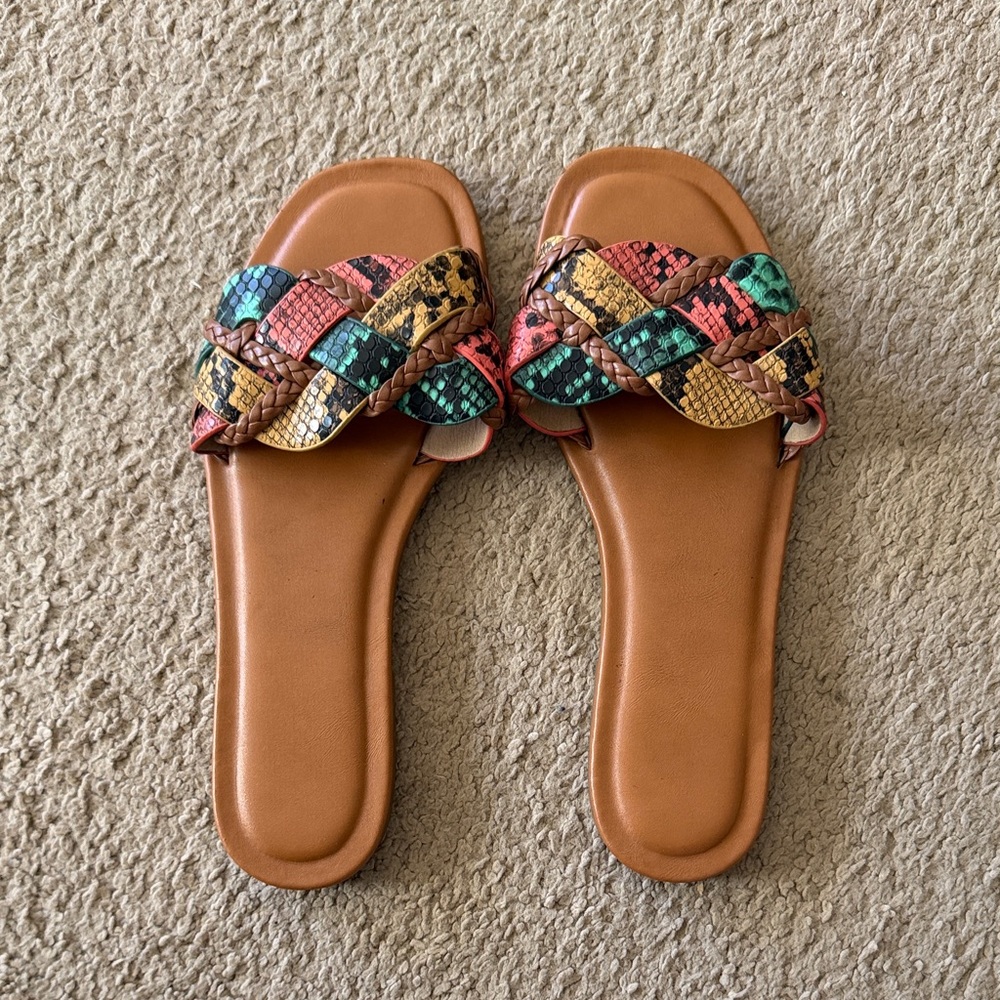 Aldo Multicolor Braided Slide Sandals